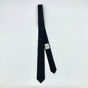 Q16055 Thom Browne Slim Charcoal Gray Wool Tie